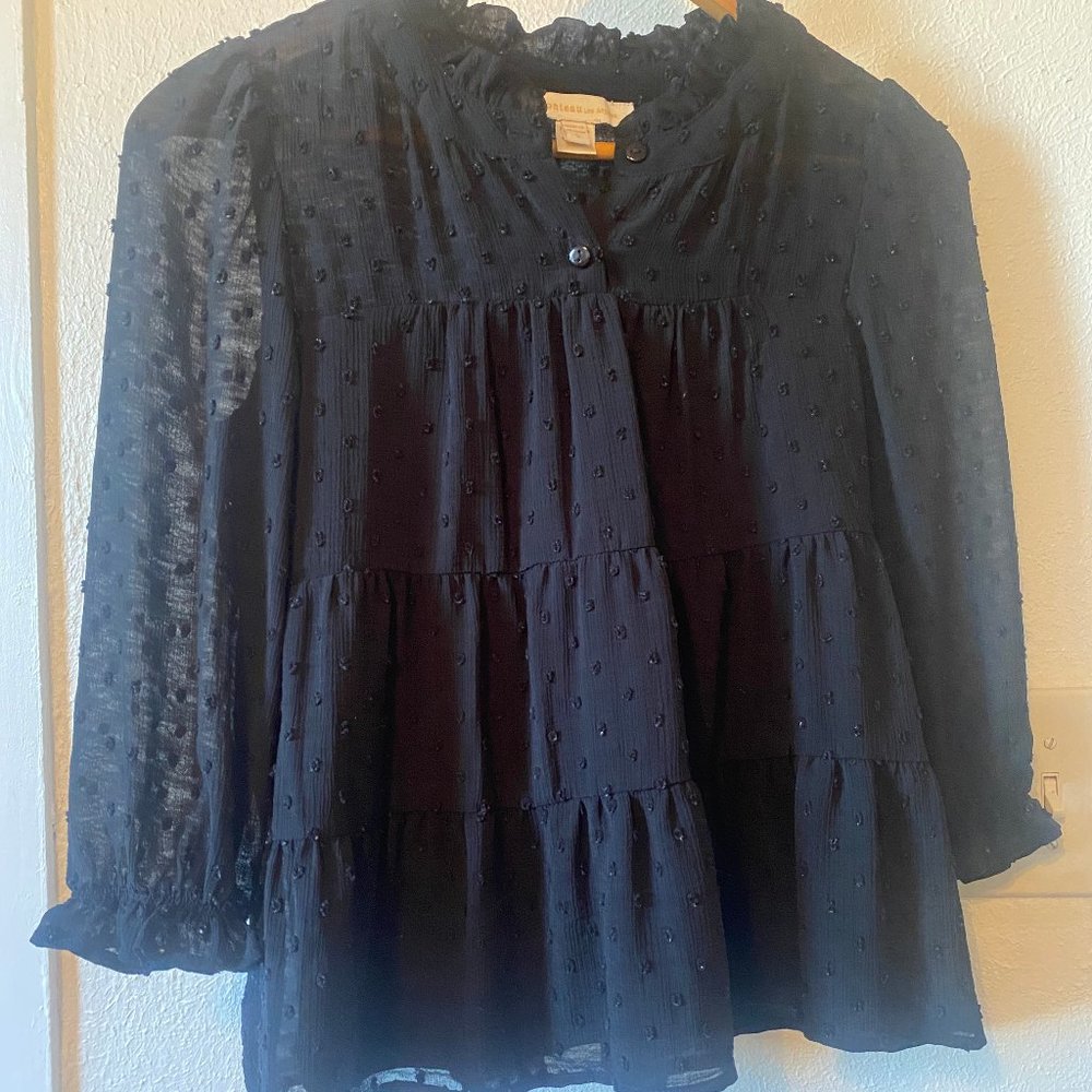Black 3/4 length sleeve blouse size small